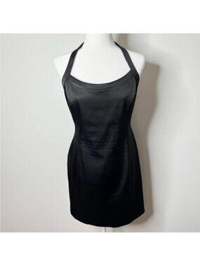 Classic Black Halter Sheath Dress